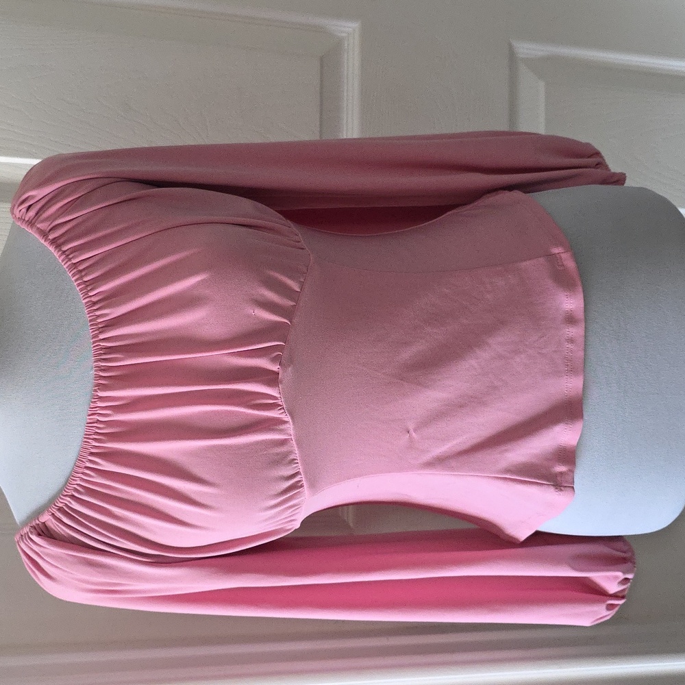 Pinup Girl PUG Peasant Blouse pink MEDIUM